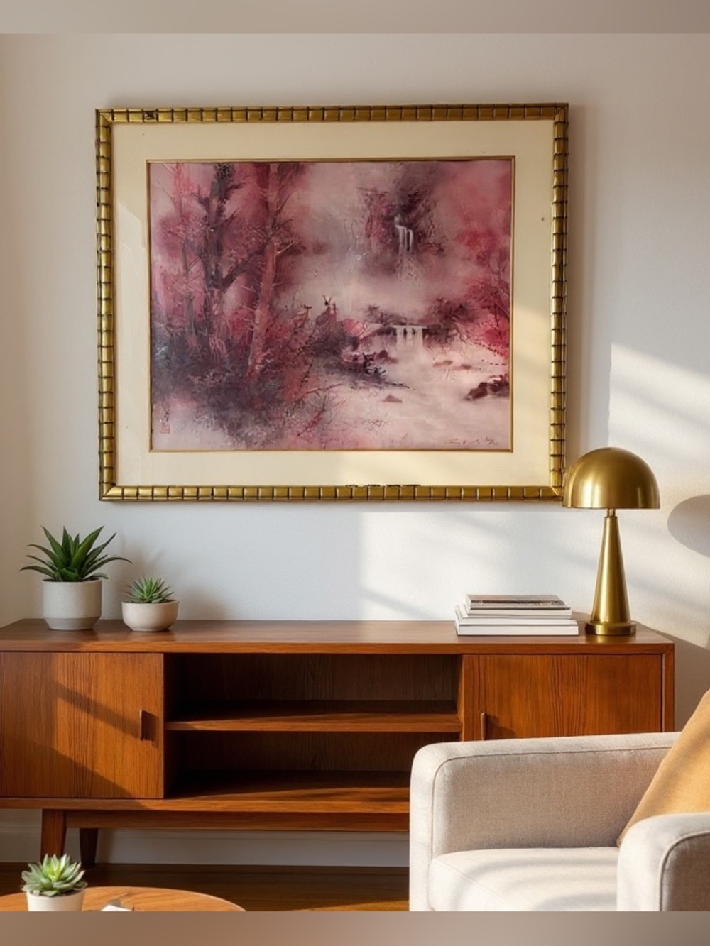 Lena Liu Signed and Numbered Collectable Pink Forest Framed Art Print